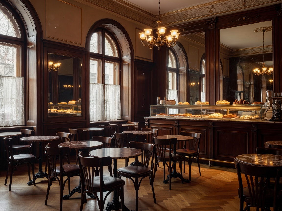 Innenraum des Café Einstein Stammhaus im Kaffeehausstil